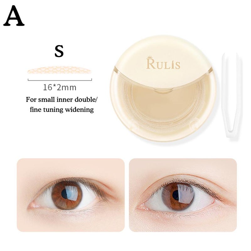 Rulinshi Double Eyelid Tape for Women - Invisible, Natural, Matte, Seamless, Specially Designed for Puffy Eyes - Olive-Shaped, Wide, Portable - 120 Tapes
